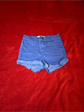 Hollister Blue Women's High-Waist Denim Shorts